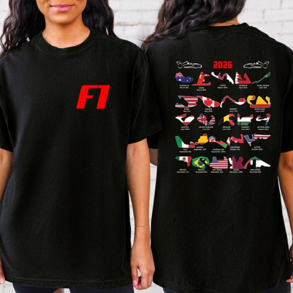 F1 World Tour 2026 T-Shirt, Formula Racing Fan Tee, Motorsport Graphic TShirt 90